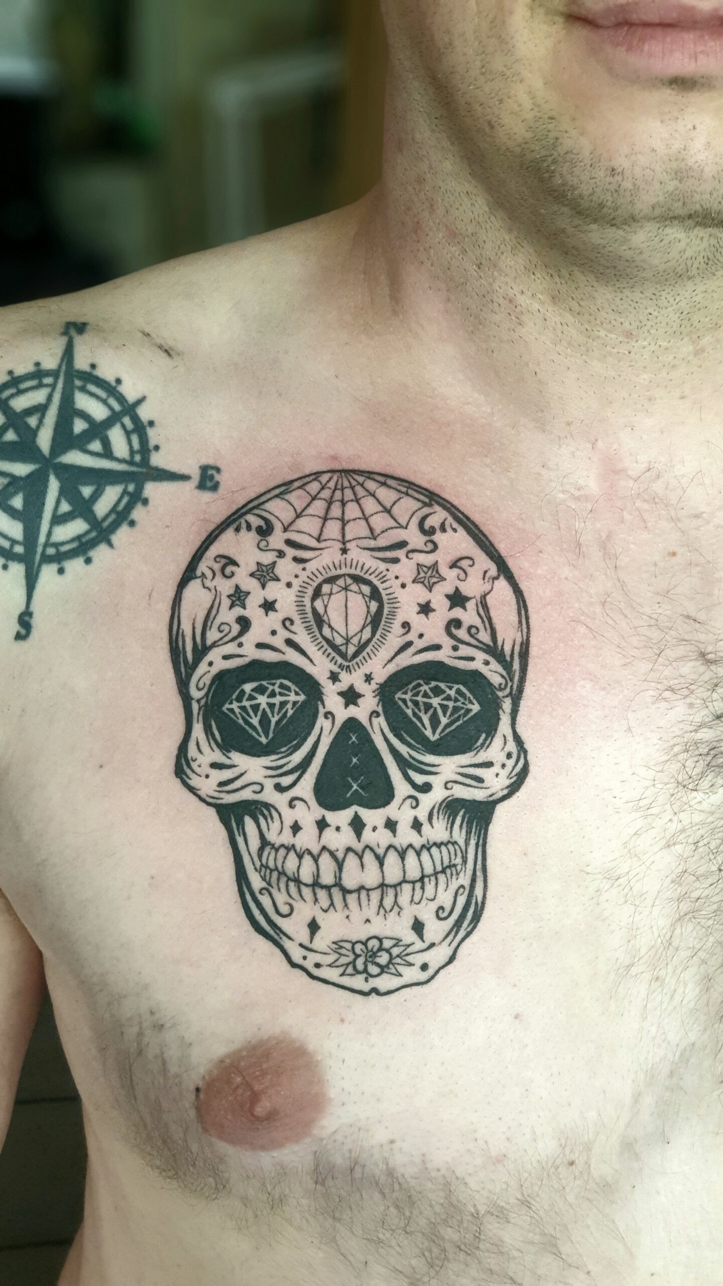 Czaszka sugar skull tatuaż Wrocław