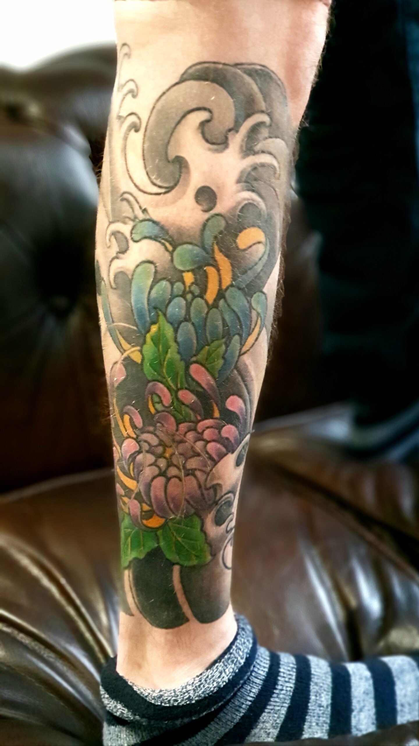 Tatuaż japoński irezumi kwiaty Guru Tattoo Wrocław