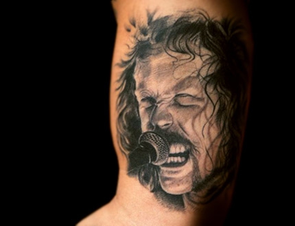 Tatuaż portret James Hetfield Guru Tattoo Wrocław